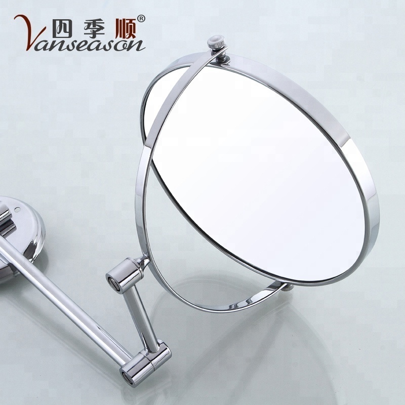 Double Side Shaving Hollywood magnifying stainless steel wall mounted makeup mirror