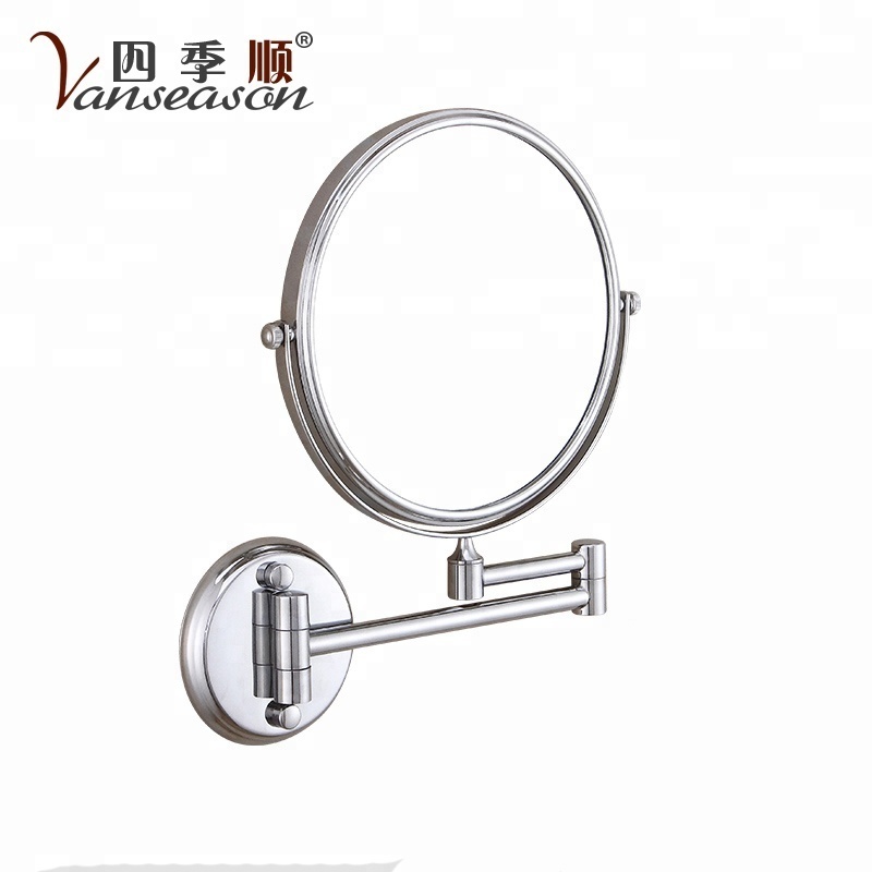 Double Side Shaving Hollywood magnifying stainless steel wall mounted makeup mirror