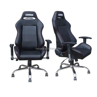 2024 factory wholesale sport seat universal Office Gaming Chairs with Install Armrest pulley black leather racing car seat