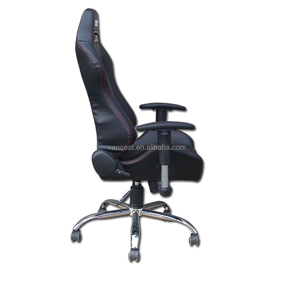 2024 factory wholesale sport seat universal Office Gaming Chairs with Install Armrest pulley black leather racing car seat