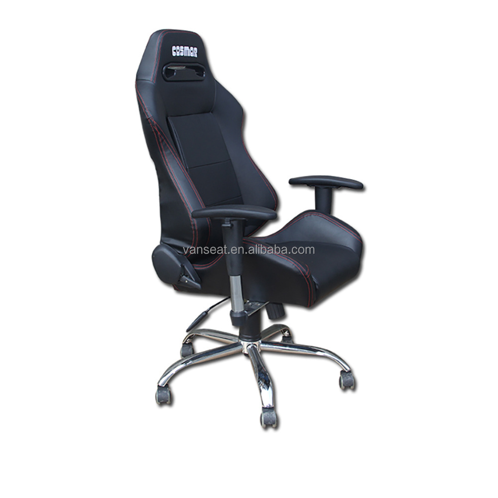 2024 factory wholesale sport seat universal Office Gaming Chairs with Install Armrest pulley black leather racing car seat