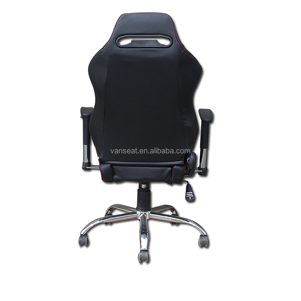 2024 factory wholesale sport seat universal Office Gaming Chairs with Install Armrest pulley black leather racing car seat