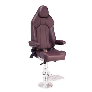 Factory hot sale wine red boat suspension seat Aluminum marine yacht seats with armrest Pilot driver seat luxury captain chair