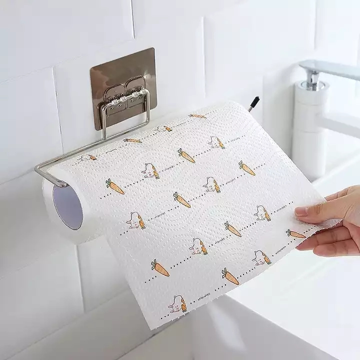 Kitchen Toilet Paper Holder Tissue Holder Hanging Bathroom Durable Self Adhesive Roll Paper Holder Towel Rack Stand Storage Rack