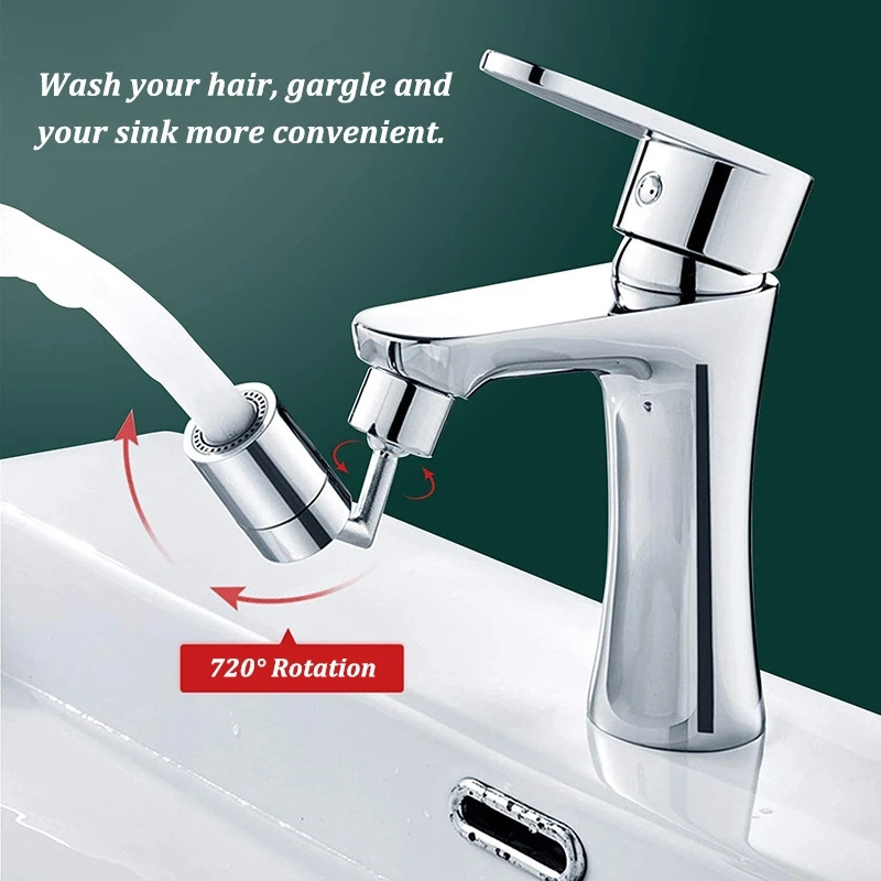 Universal Faucet Movable Tap 720 Degree Rotating Tap Filter Tip Water Bubbler Faucets Anti-Splash Economizer Bathroom Supplies