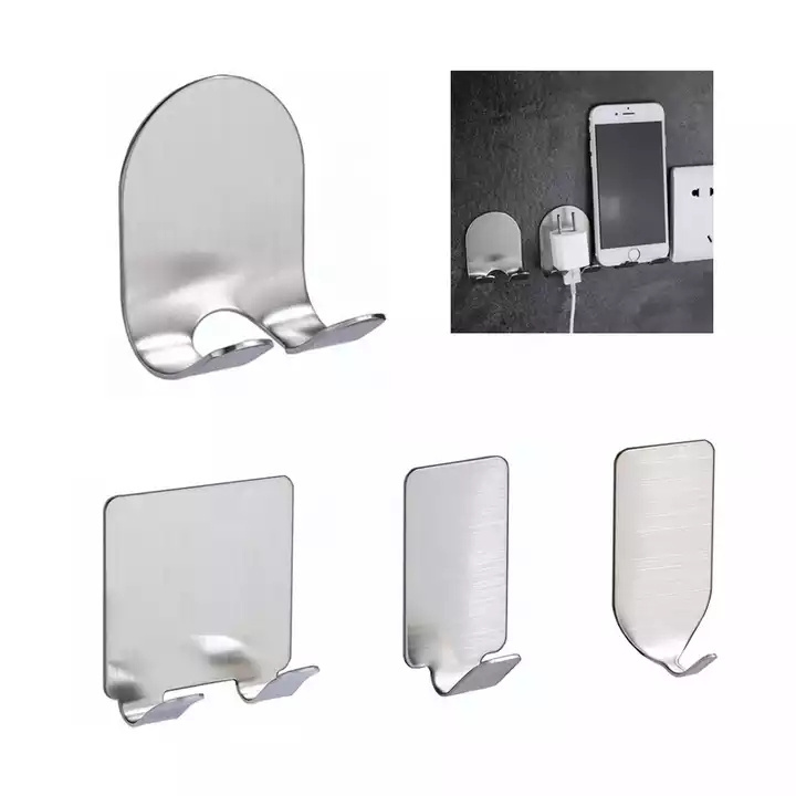 Metal Self Adhesive Shaving Shaver Razor Towel Coat Holder Bathroom Bedroom Wardrobe Door Hooks Wall Mounted hanger for Hanging