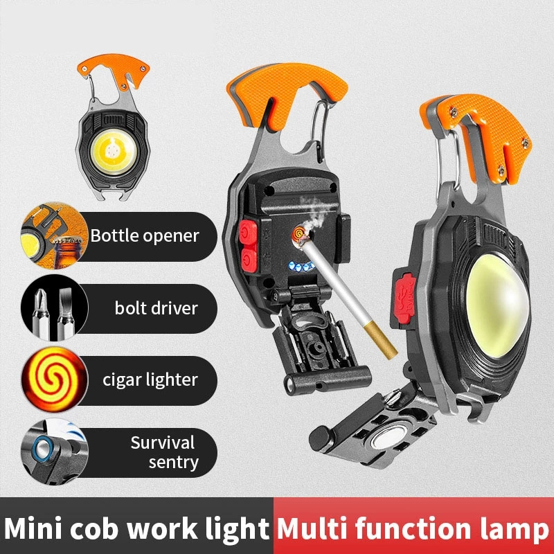 COB Keychain light High Lumens Promotional Portable  Magnetic COB Rechargeable LED Mini Keychain Flashlight