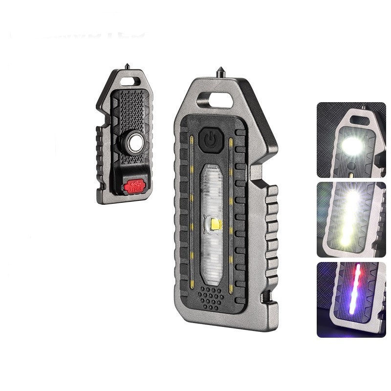 MINI COB Light Portable Torch Lamp Camping Survival Whistle Emergency Red Blue Led  Mini Keychain Work Light Flashlights