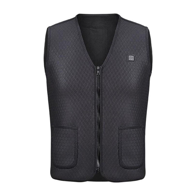 Heated Vest Men Women Usb Heating Jacket Vest Thermal Clothing Hunting  Winter Heating  Black 4XL