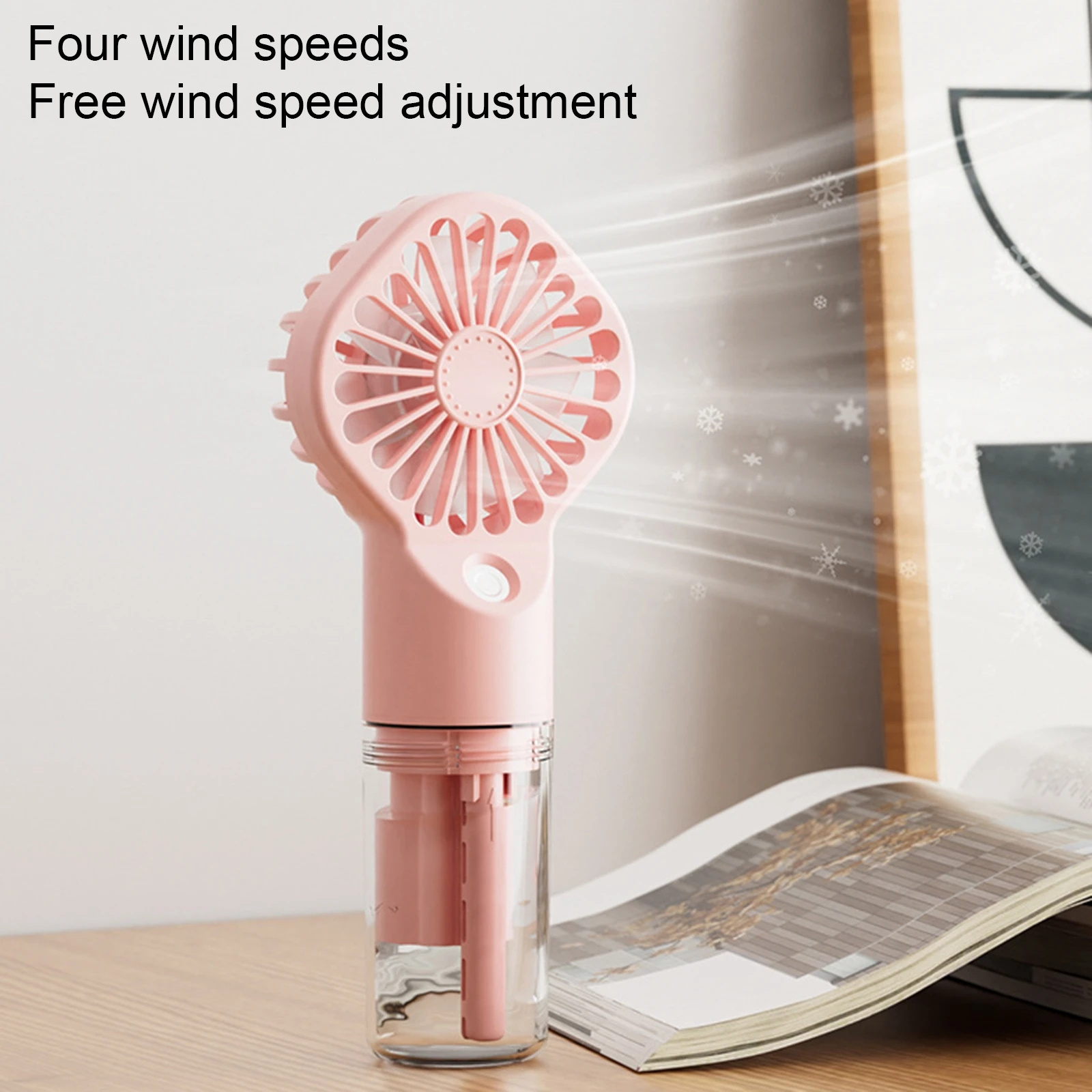 2in1 Mini Portable Fan Humidifying Spray Mode Water Fan Summer USB Charging Air Condition Handheld Fans Outdoor Camping Refriger