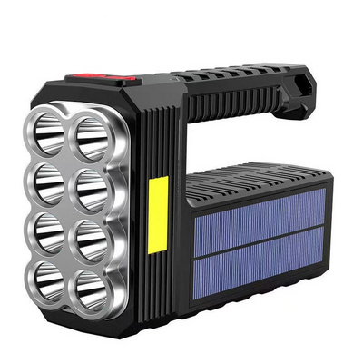 Super Bright Solar LED Flashlight 8 LED Camping Lantern with COB Work Lights USB Rechargeable Handheld Torch Powerful Lights