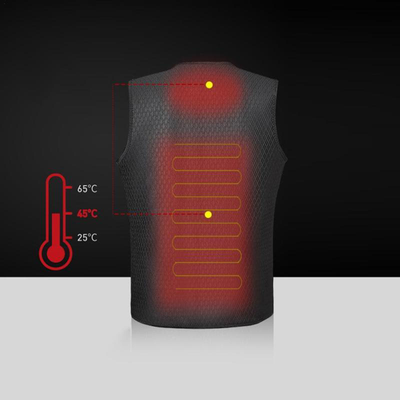 Heated Vest Men Women Usb Heating Jacket Vest Thermal Clothing Hunting  Winter Heating  Black 4XL