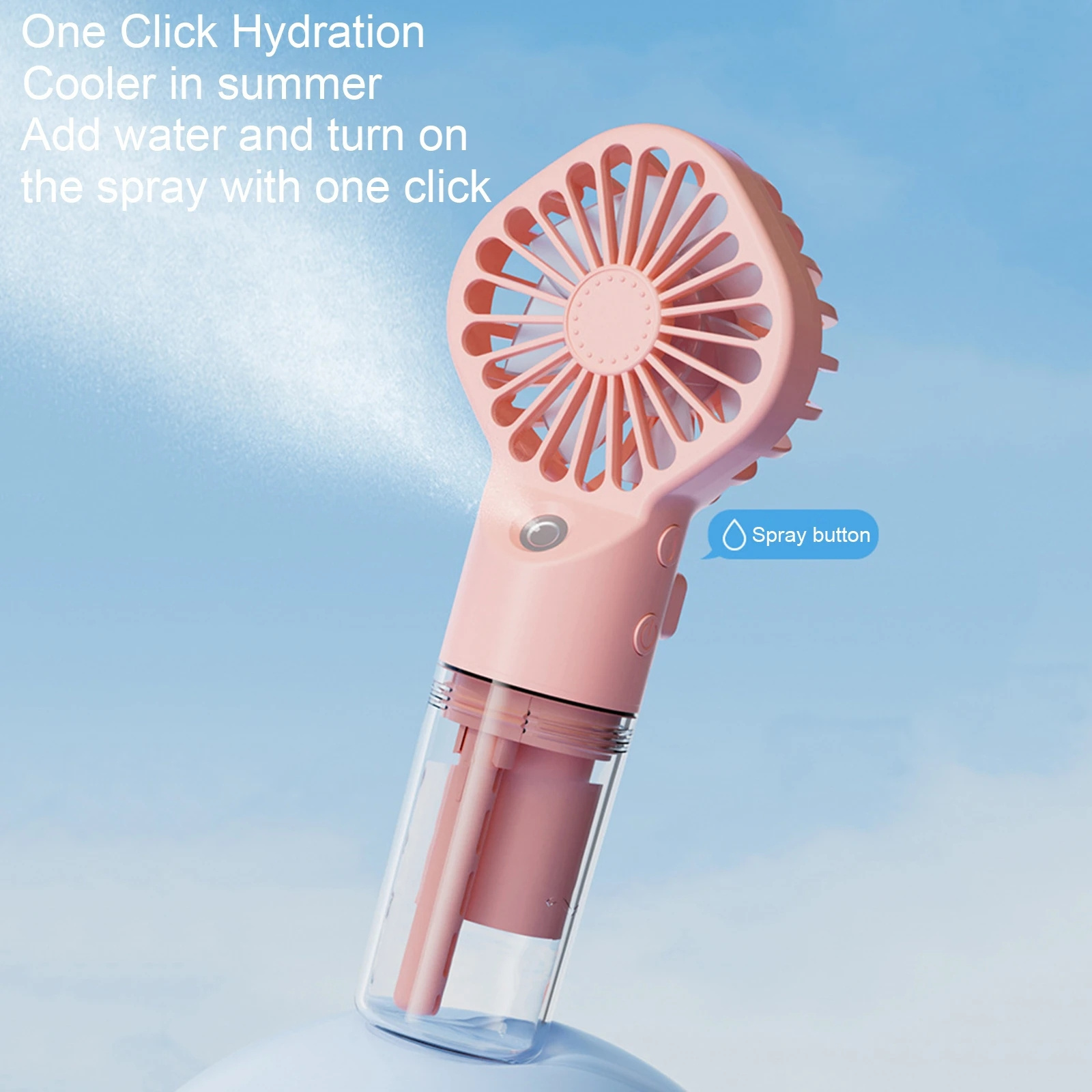 2in1 Mini Portable Fan Humidifying Spray Mode Water Fan Summer USB Charging Air Condition Handheld Fans Outdoor Camping Refriger