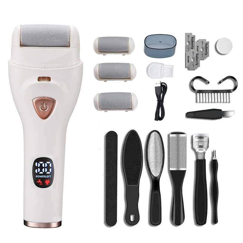 Pedicure Kit Feet Spa Care Kit Clean Tools Foot Scrubber Feet Dry Dead Cracked Electric Callus Hair Remover