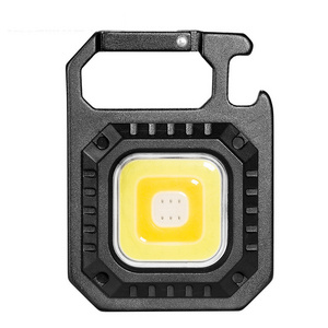 Mini Magnetic COB Keychain Lights opener Bright USB Rechargeable Flashlight 3 Light Modes Portable Folding Bracket Work Lamp