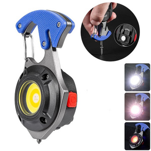 Multifunction Mini Led Work Light Cob Outdoor Portable Emergency Torch Magnetic Hook Screwdriver Keychain Flashlight