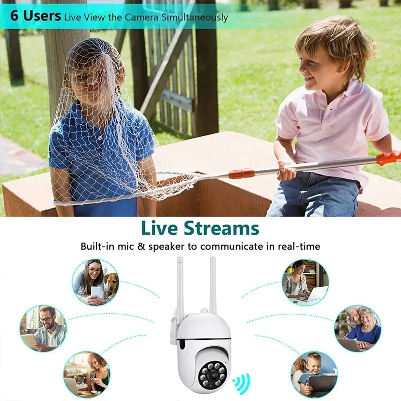 360 Rotating A7 Wifi wireless Cameras Two-way Audio Waterproof Night Vision PIR Detection Smart Alert Full HD Security Camera