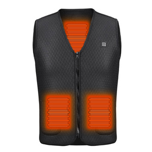 Heated Vest Men Women Usb Heating Jacket Vest Thermal Clothing Hunting  Winter Heating  Black 4XL