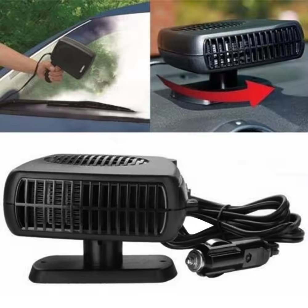 SJ-006 12V 24V Car Heater 200W 2in1 Portable Car USB Fan with Heating Cooling Plug in Cigarette Lighter ast Heating 360 Degree