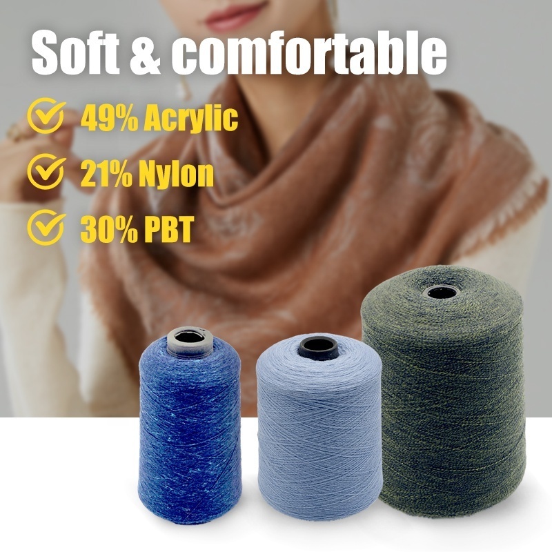 Wholesale Quality Natural Viscose Dot Yarn Polyester Nylon Blend Yarn 26NM/2 Count Suppline  Customized Color