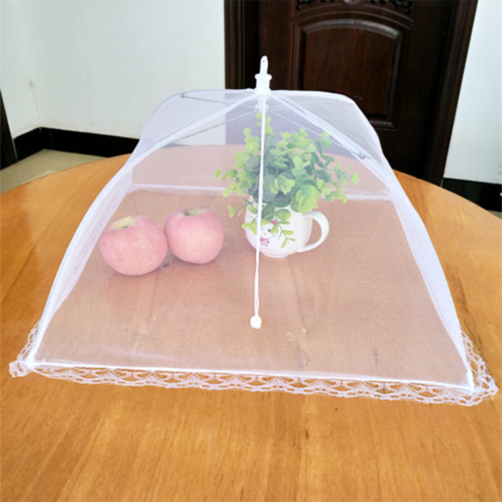 New Style home Kitchen Foldable silver Net Food Tent Umbrella Mesh Use Indoor Outdoor Food Cover