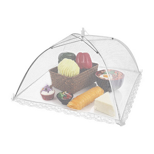 New Style home Kitchen Foldable silver Net Food Tent Umbrella Mesh Use Indoor Outdoor Food Cover