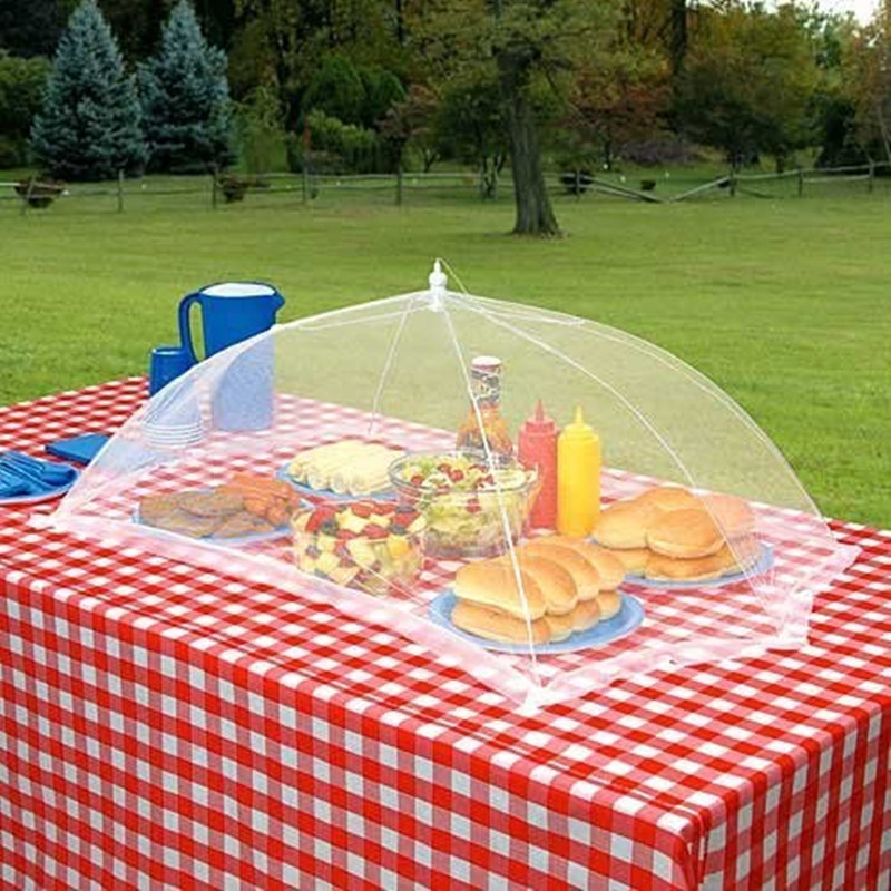 New Style home Kitchen Foldable silver Net Food Tent Umbrella Mesh Use Indoor Outdoor Food Cover