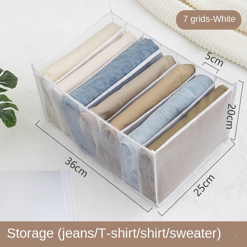 Foldable PP non woven wardrobe organizer closet jean tshirt home storage organization clothes folder organizer