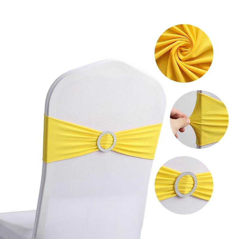 28 color Wholesale Elastic Spandex Chair cover Sashes with Buckle For Wedding Banquet Party