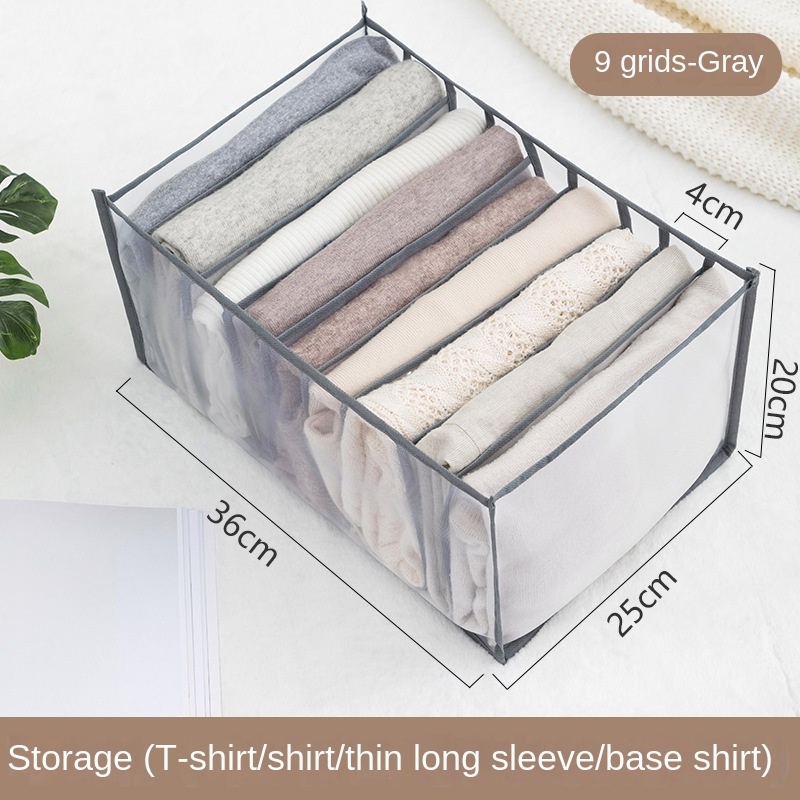 Foldable PP non woven wardrobe organizer closet jean tshirt home storage organization clothes folder organizer