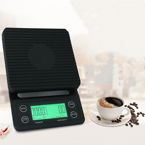 High Accuracy Rechargeable LED Display Kitchen Italian-Style Automatic Waterfall Timer Espresso Coffee Scale with Timer