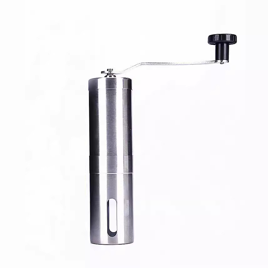 Manual Stainless Steel Coffee Grinder Portable Conical Burr Grinder for Camping, Travel, Espresso - With Hand Crank