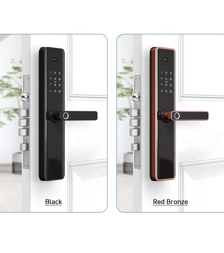 Smart Fingerprint Wireless Door Lock for Hotel And Card/Digital Door Lock for Hotel with Camera Tuya Wifi or TTLock