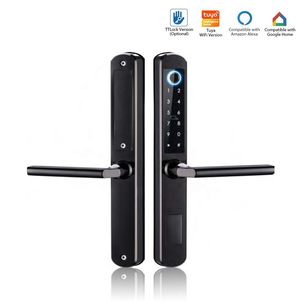 High security five verification methods fingerprint & passwword smart door lock with tuya wifi and TT lock