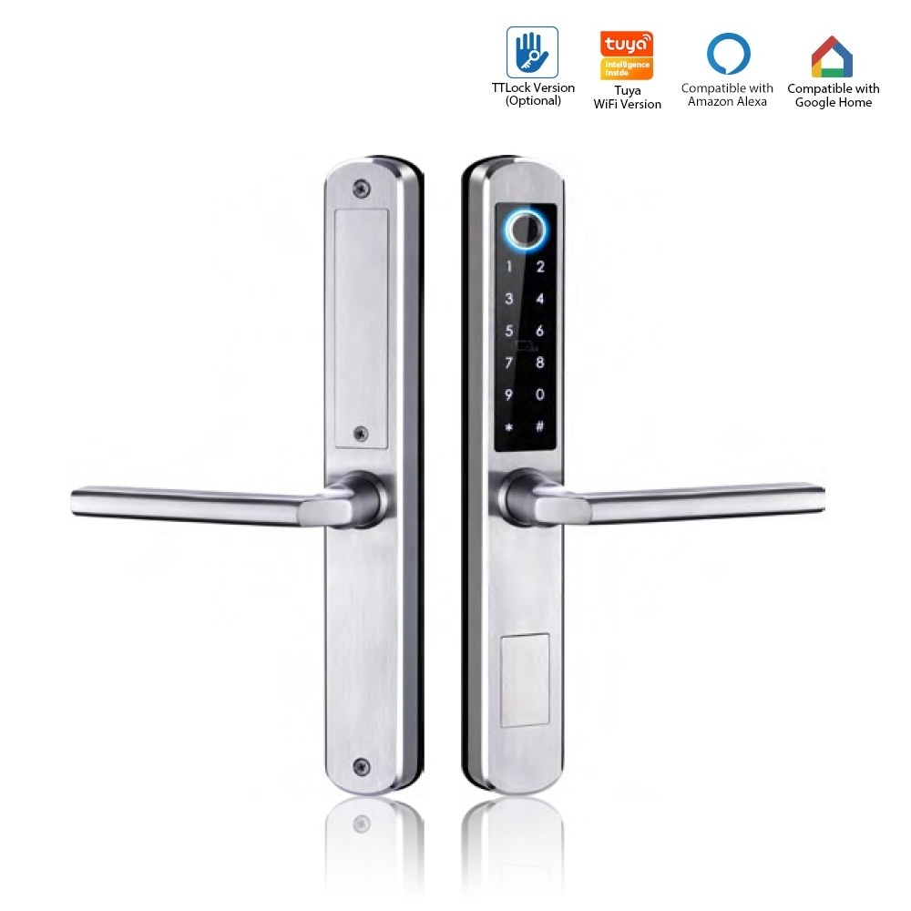 High security five verification methods fingerprint & passwword smart door lock with tuya wifi and TT lock