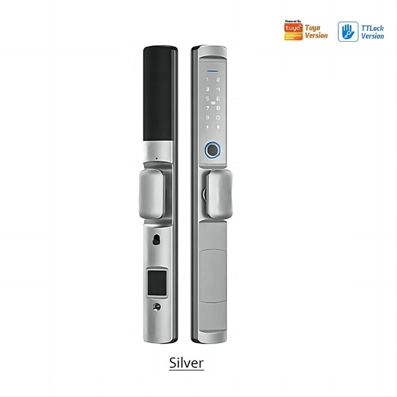 Slim Biometric Fingerprint Smart Wireless Door Lock with Cute Handle Tuya WIFI or TTLock App IP66 Waterproof Lock