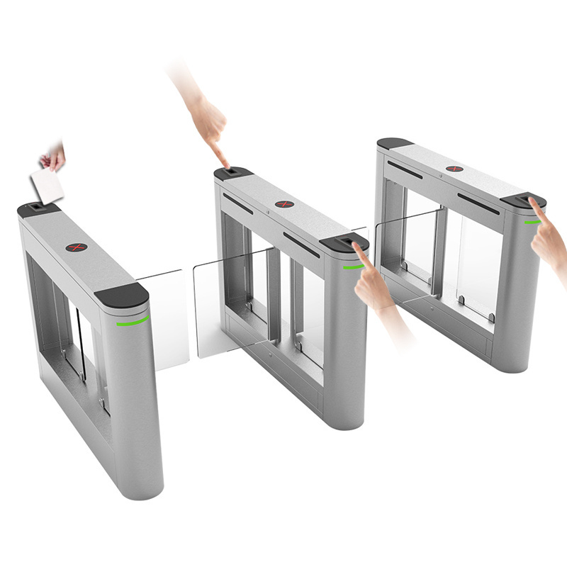 Fingerprint/RFID card/Face Biometric Access Control with Swing Barrier Gate Turnstile for Single Lane and Dual Lane