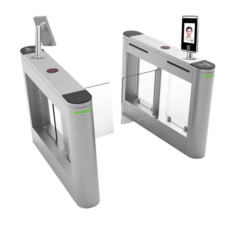 Fingerprint/RFID card/Face Biometric Access Control with Swing Barrier Gate Turnstile for Single Lane and Dual Lane