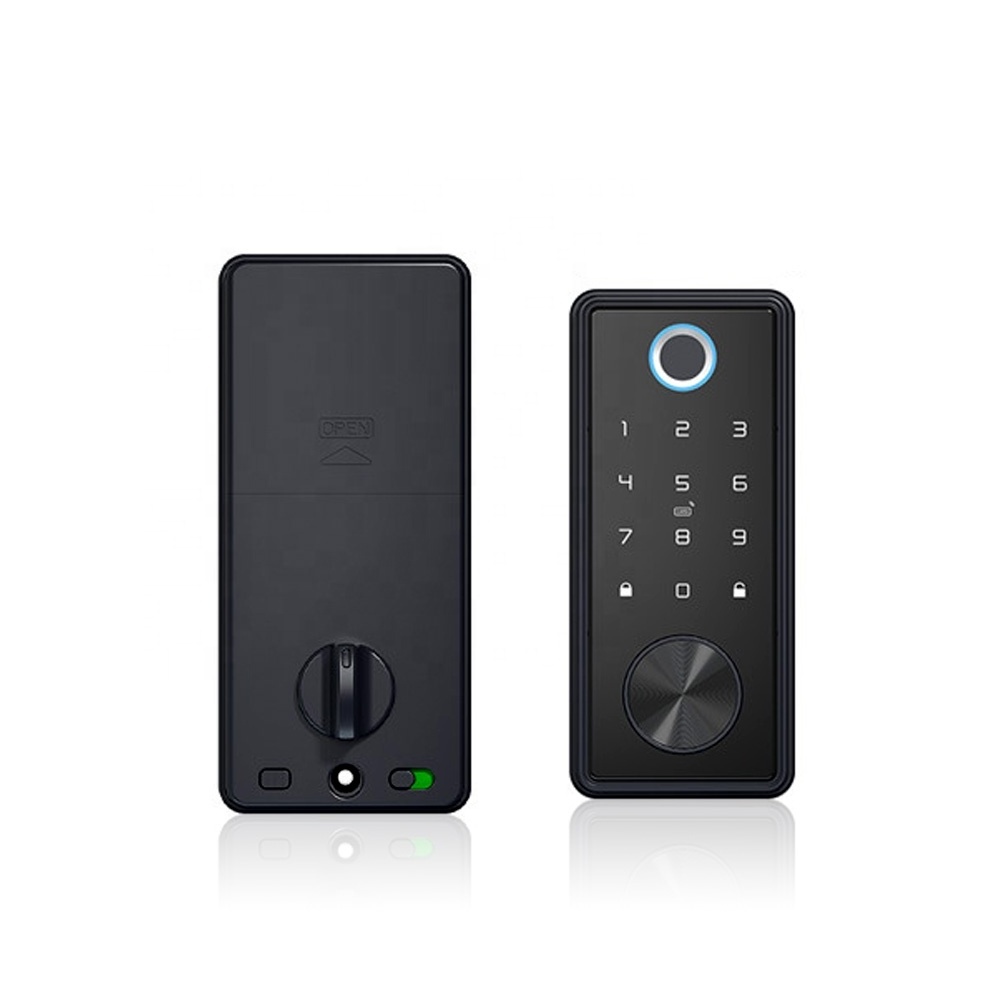 Tuya wifi Built-in Doorbell App, Password, Fingerprint, Card, Wristband or Key verification smart door lock with keypad