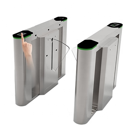 Automatic Fingerprint Turnstile Flap Gate Barrier Mechanism with RFID Access Control System for MRT Subway