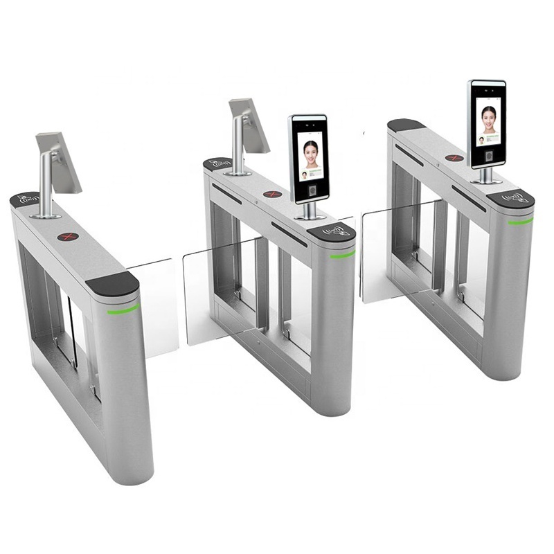 Fingerprint/RFID card/Face Biometric Access Control with Swing Barrier Gate Turnstile for Single Lane and Dual Lane