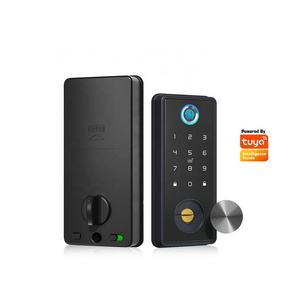 Tuya wifi Built-in Doorbell App, Password, Fingerprint, Card, Wristband or Key verification smart door lock with keypad