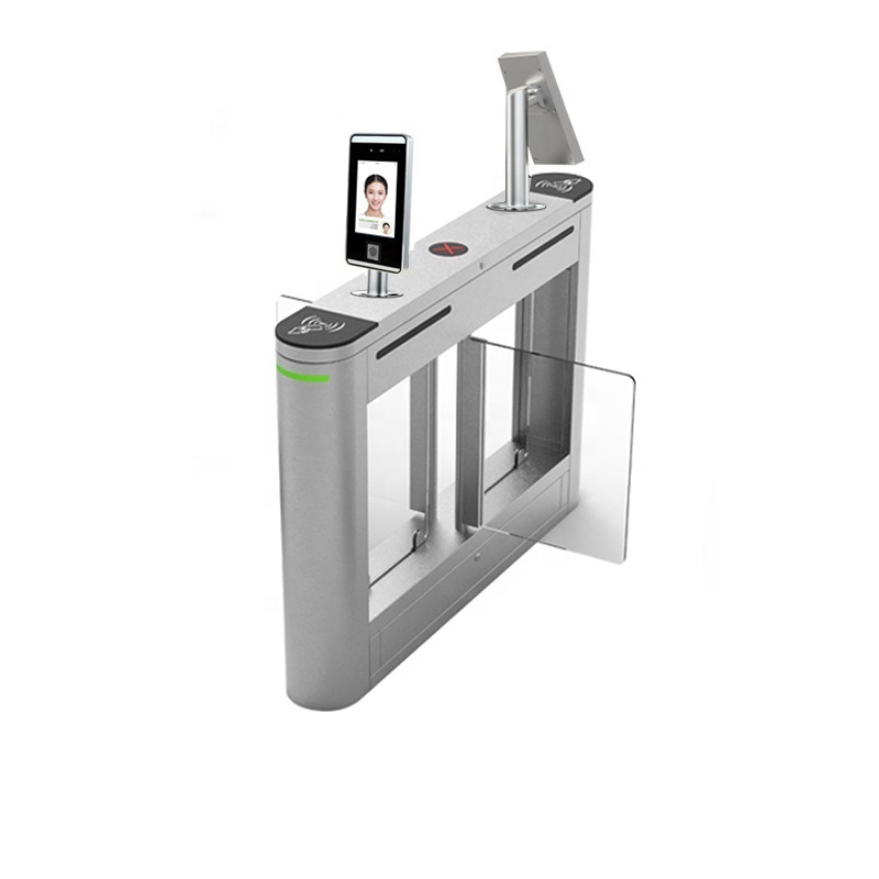 Fingerprint/RFID card/Face Biometric Access Control with Swing Barrier Gate Turnstile for Single Lane and Dual Lane