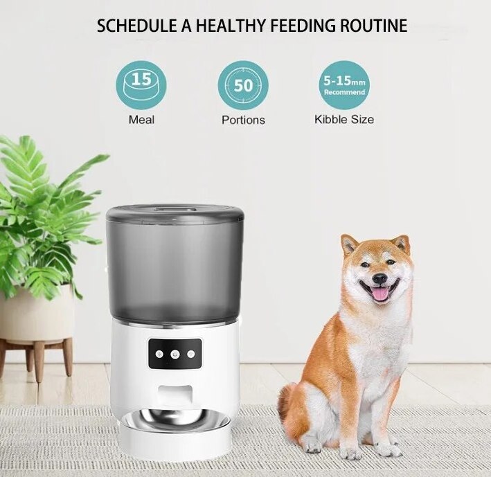 4L Pet Automatic Cat Feeder Smart Cat Food Feeding Remote Dispenser Timer WiFi Cat and Dog Automatic Feeder Pet Supplies