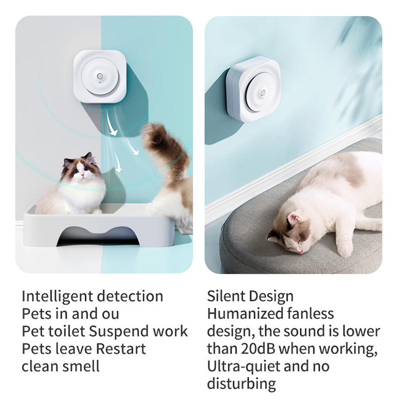 Rechargeable Smart Deodorizer for Enclosed Cat Litter Box Intelligent Pet Odors Deodorizer