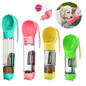 Portable Pet Water Bottle Leak-proof Recycled Dog Canteen Food Storage Dispenser  Poop Bag Shovel 300/500mL Outdoor Water Bowl