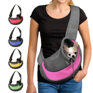 Pet Dog Sling Carrier Bag Outdoor Portable Shoulder Messenger Bag Cat Walking Bag for Puppy Kitten Nylon Pets Handbag