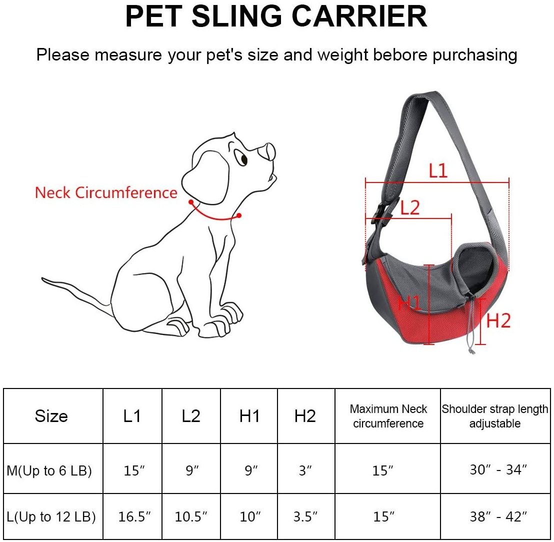 Pet Dog Sling Carrier Bag Outdoor Portable Shoulder Messenger Bag Cat Walking Bag for Puppy Kitten Nylon Pets Handbag