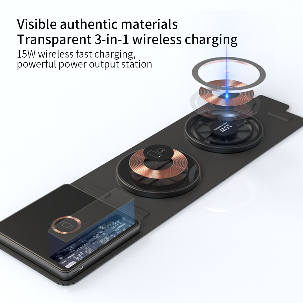 3 in 1 Wireless Charger Stand For Phone charger Fast Magnetic Charging Dock Station for earphones for Watch