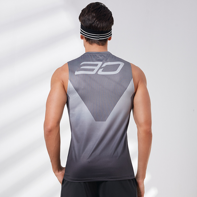 Men's Gym Singlet 86% Polyester 14% Spandex Fitness Running Shirt Custom Sport Tank Top